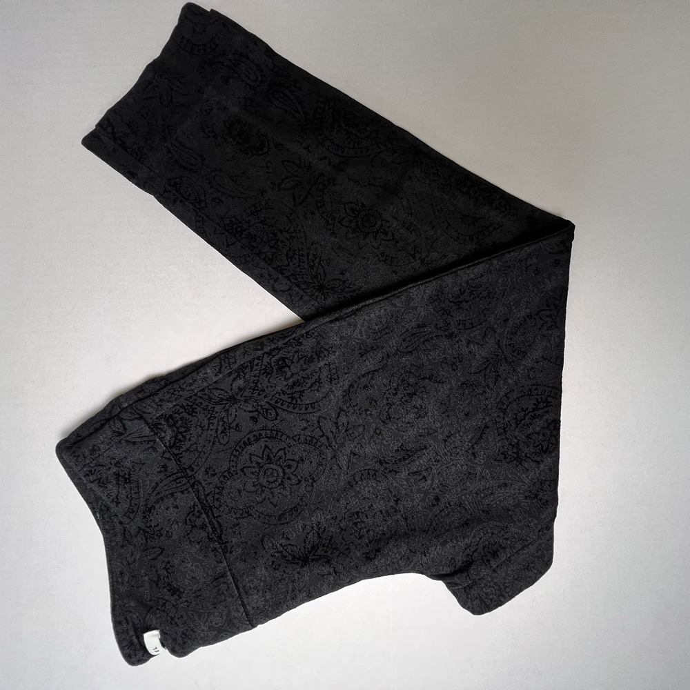Zac & Rachel Black Velvet Paisley Romantic Cropped Pants Women's Size Large - Picture 14 of 16